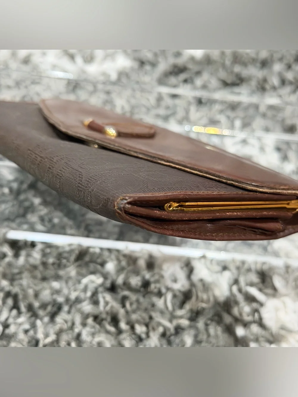 EUC Authentic Vintage Christian Dior Kiss lock Long Wallet Leather
